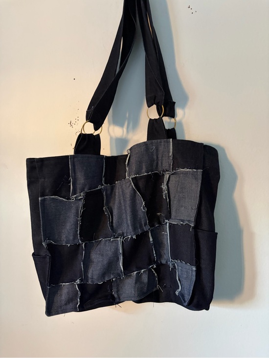 Unbranded Handbags - Black Patchwork Denim Satchel Tote